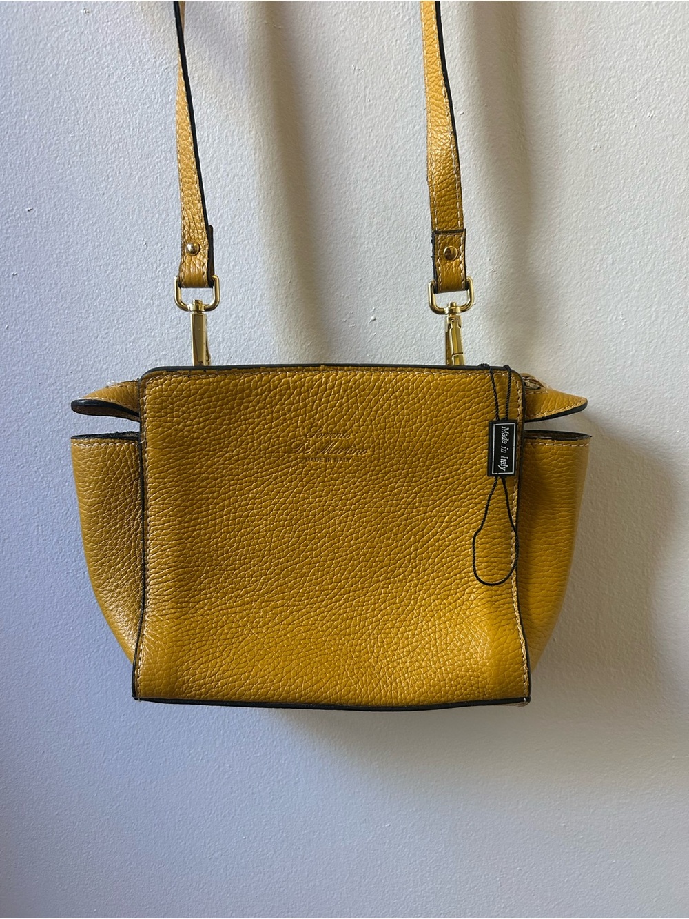 Yellow Leather Crossbody Bag